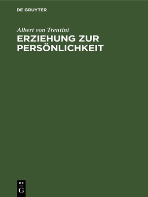 cover image of Erziehung zur Persönlichkeit